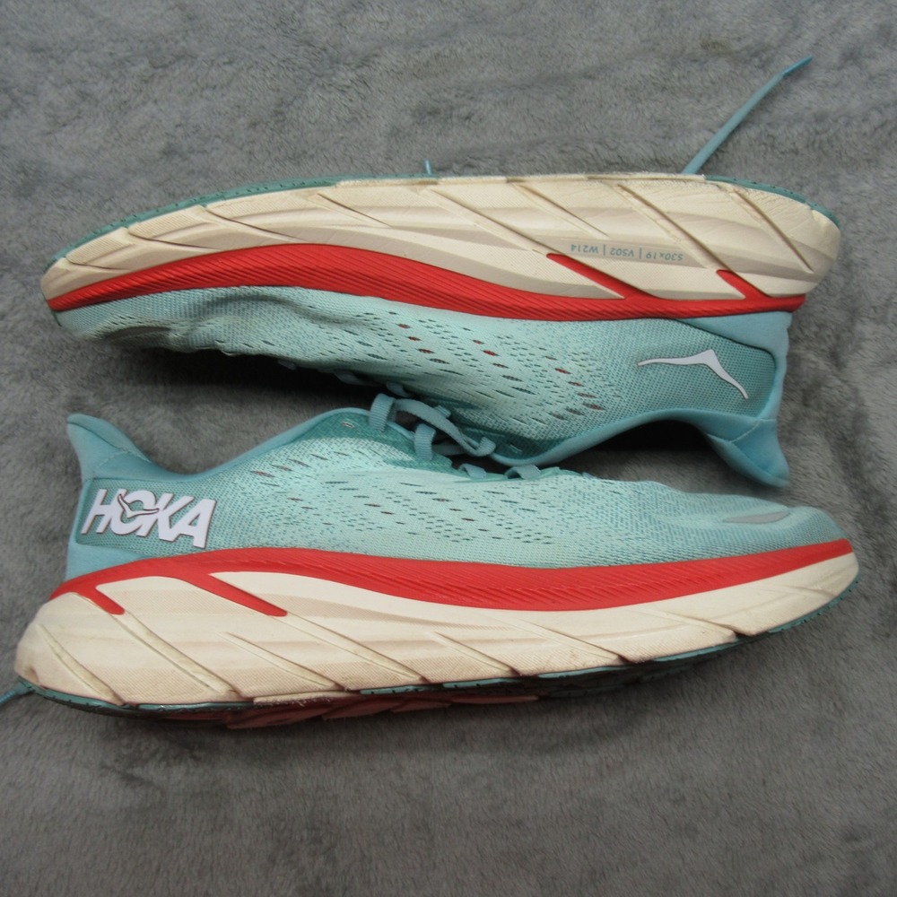 Hoka Running Shoes Women 9 B Aqua Clifton 8 Lightweight Comfort Lace-Up Athletic - Picture 6 of 16